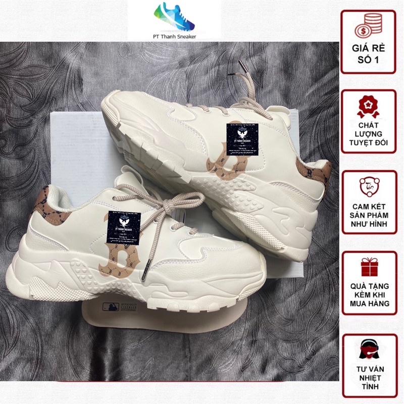 (Ảnh thật + Fullboxbill) Giày ML.B Bigball Chunky Mono Heel White chữ in 3D cao cấp