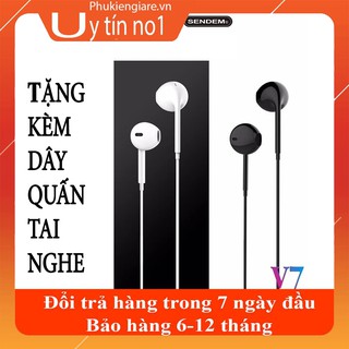 Tai nghe chính hãng SENDEM V7 Có Mic - Chất Âm Ấm- Có Nút Dừng Tắt Nhạc - giá tốt