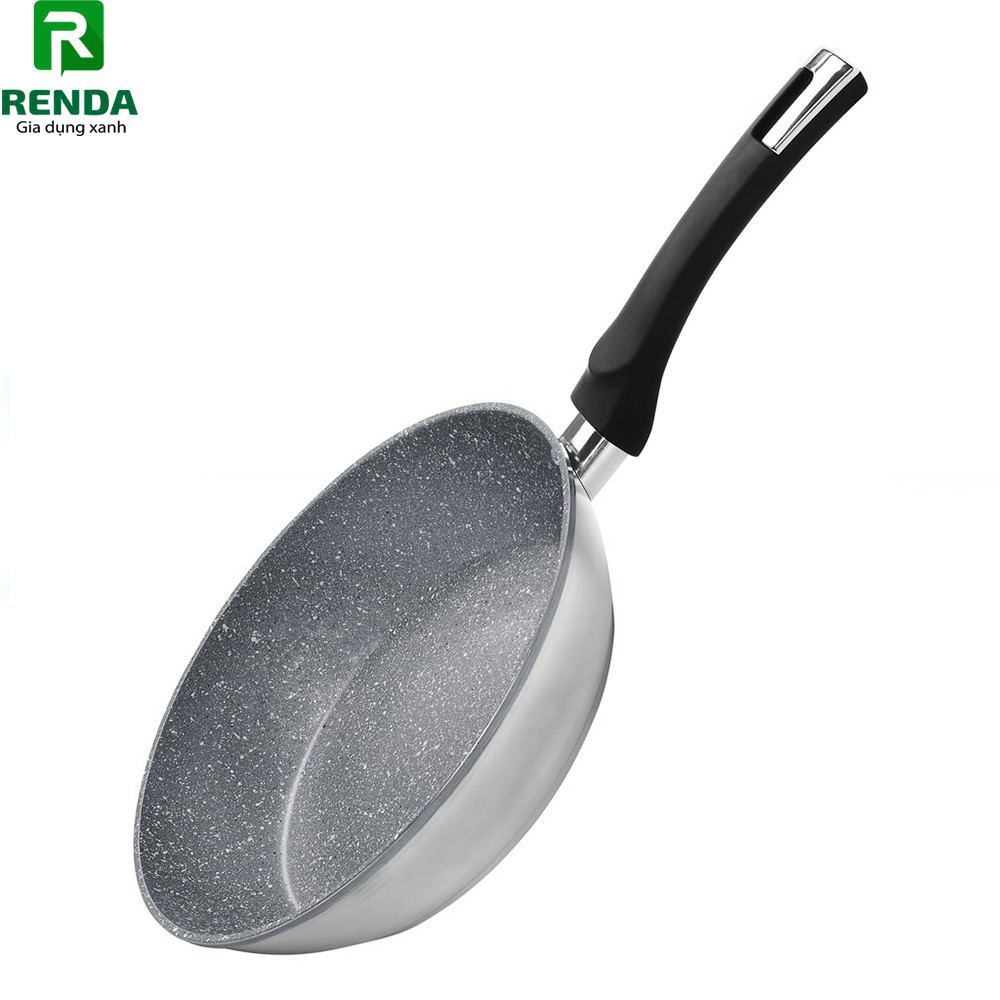 Chảo từ sâu lòng chống dính tráng gương vân đá Green Cook GCP04-26IH size 26cm / GCP04-28IH size 28cm
