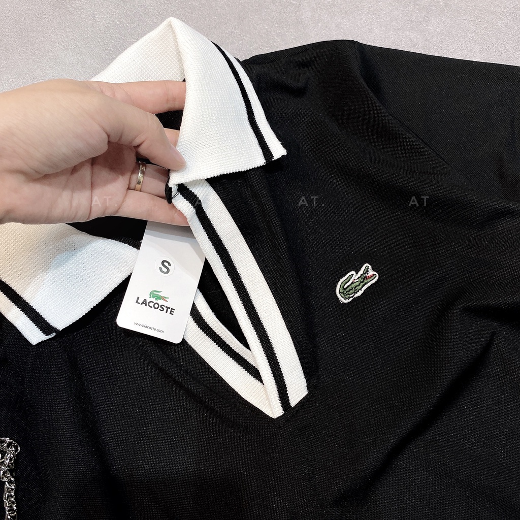 Váy Polo Cá Sấu Đen Bo Cổ Trắng Pha | BigBuy360 - bigbuy360.vn