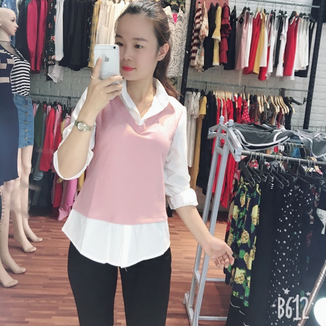 Áo sơmi phối len