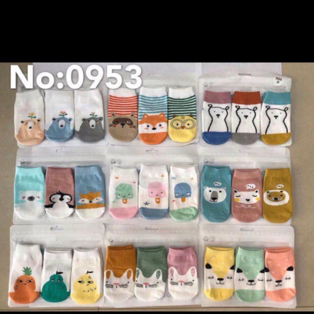 Set vỉ túi zip 3 đôi tất