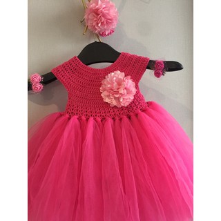 Set váy len tutu hoa xù (nhiều màu theo yc)