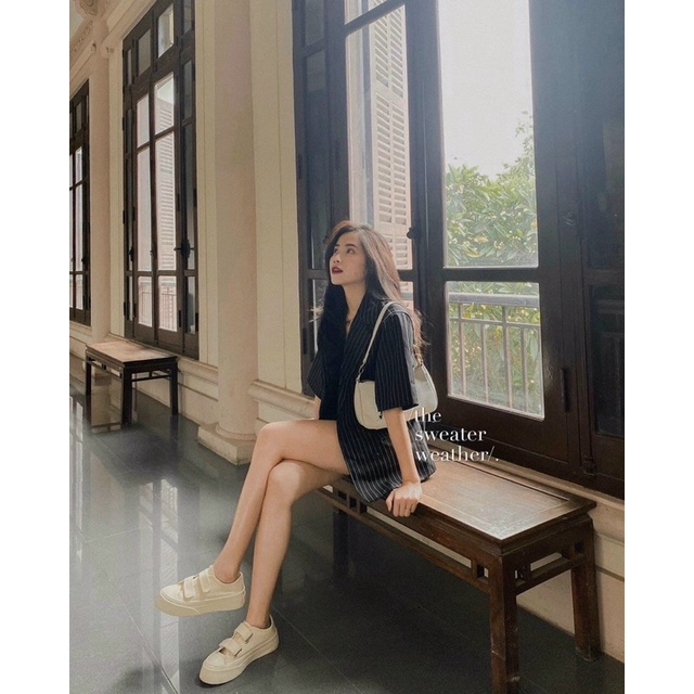 Set vest Blazer kẻ hiện đại hàng loại đẹp
