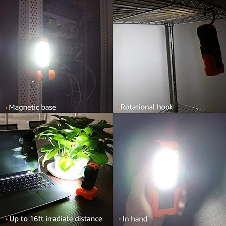 Đèn pin LED từ tính cầm tay làm việc sử dụng tại nhà đa chức năng