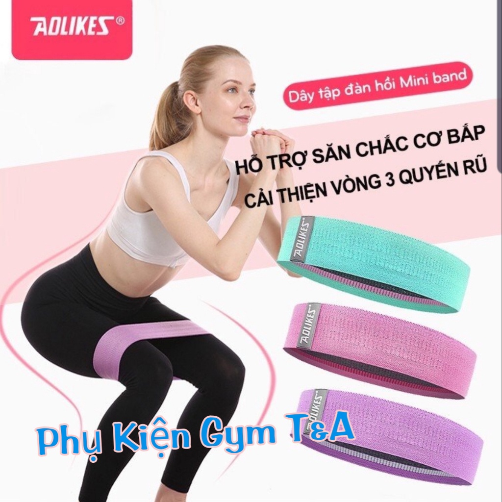 Bộ 03 Dây Kháng Lực Tập Mông, Dây Mini Band Vải Latex Tập Mông AOLIKES, Dây Kháng Lực Vải, Dây Gym K