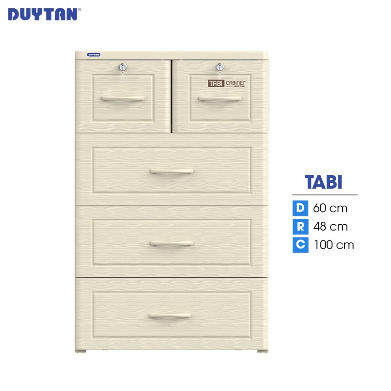 Tủ nhựa DUY TÂN Tabi 4 tầng 5 ngăn (60 x 48 x 100 cm) - 41590