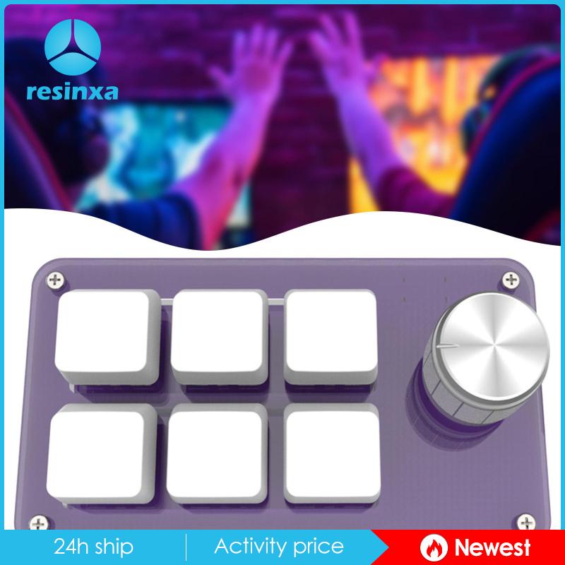 Plastic 6 Keys Mini Wired Mechanical Keyboard ,USB Port Purple Custom Keypad ,DIY Keyboard for Gaming Computer E-Sports Drawing Programming