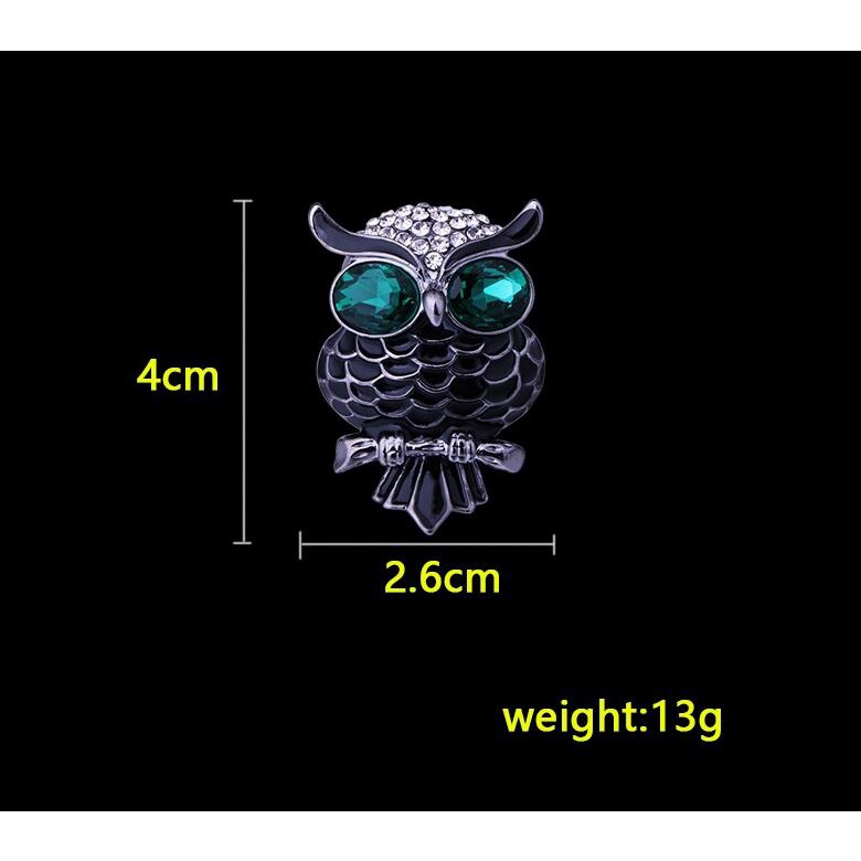 Trâm Cài Áo Hình Chim Cú Màu Trắng Đen Phong Cách Cổ Điển Cho Nam Và Nữ