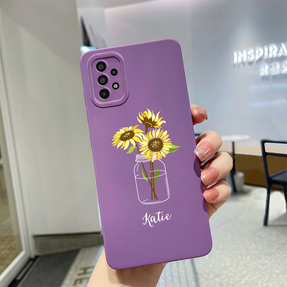 Ốp Điện Thoại Silicon Mềm Họa Tiết Hoa Oải Hương Tím Cho Samsung Galaxy A13 A03 A33 A53 A73