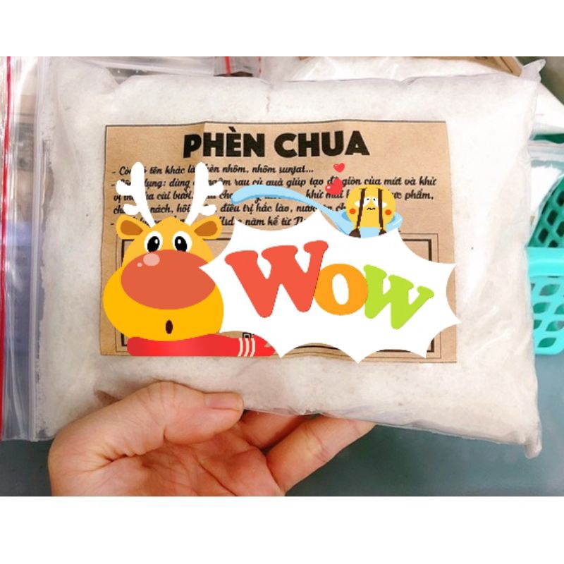 Gói 100gr Bột phèn chua PAC nguyên chất Ấn Độ, xử lý nước, khử hôi nách, khử hôi chân mùi giày