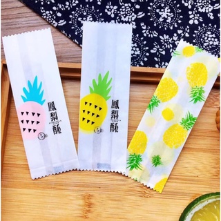 Khay, Túi Bánh Dứa - Mẫu Trái Dứa Vàng và Chữ Handmade (95-100 cái)