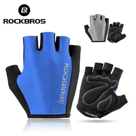 Găng Tay Hở Ngón ROCKBROS Chống Trượt Chống Mồ Hôi Thoáng Khí Cho Xe Đạp MTB