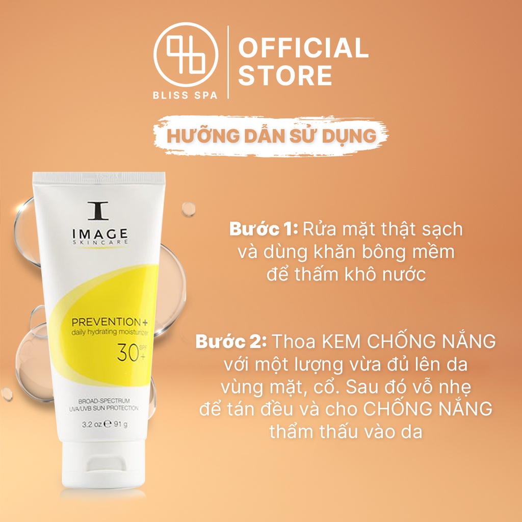 Kem Chống Nắng Trắng Da Cho Da Khô IMAGE SKINCARE Prevention+ Daily Hydrating Moisturizer SPF30 91g - Bliss Spa