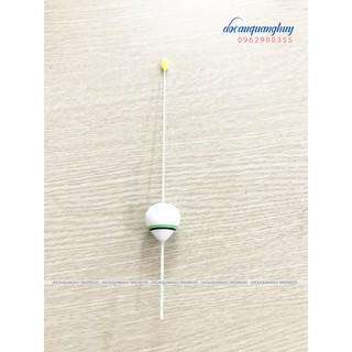 Phao trắng bầu tròn đánh lục đầu cần và câu đơn
