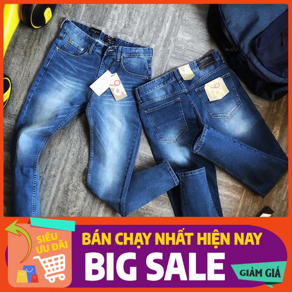 QJZR302 - Quần Jean Nam rách gối xanh nhạt 👌 - Quần Jean Nam SlimFit đẹp nhất ! đẹp chất ngất