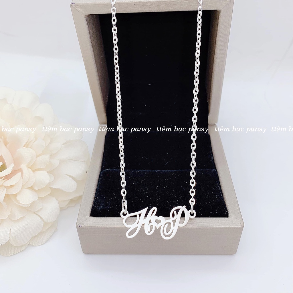 Dây chuyền bạc nữ PANSY khắc tên theo yêu cầu, vòng cổ khắc chữ bằng bạc ta cao cấp