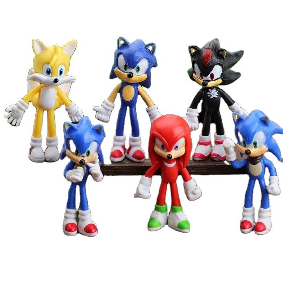 Bộ 6 Đồ trang trí Sonic Trang Trí Bàn Làm Việc Mô hình đồ chơi