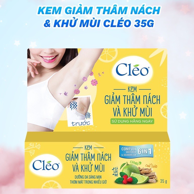 Kem Cléo Giảm Thâm Nách & Khử Mùi, Trắng Da Mềm Mịn hàng chính hãng