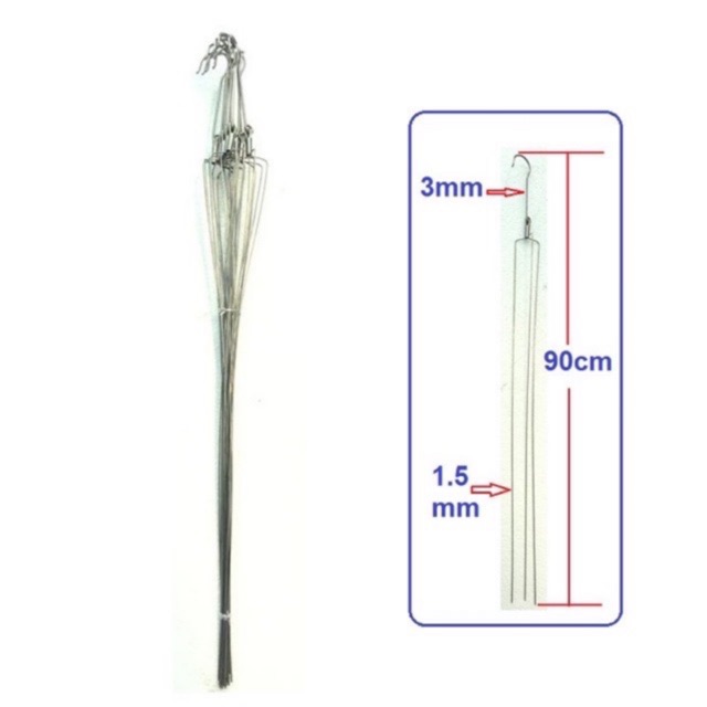 BỘ 10 MÓC TREO LAN INOX 3 CHÂN DÀI 90CM