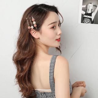 Set of 3 unique metal hairpin geometric design with unique pearls