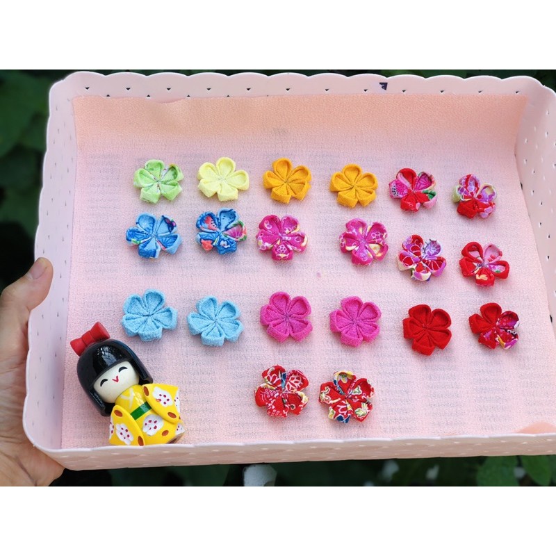 Phụ liệu tự làm kẹp Kanzashi bằng vải Chirimen