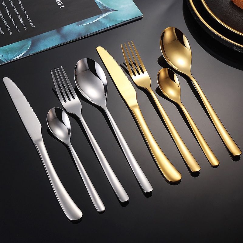 Bộ Dụng Cụ Ăn Bằng Thép Không Gỉ Thiết Kế Theo Phong Cách Phương Tây