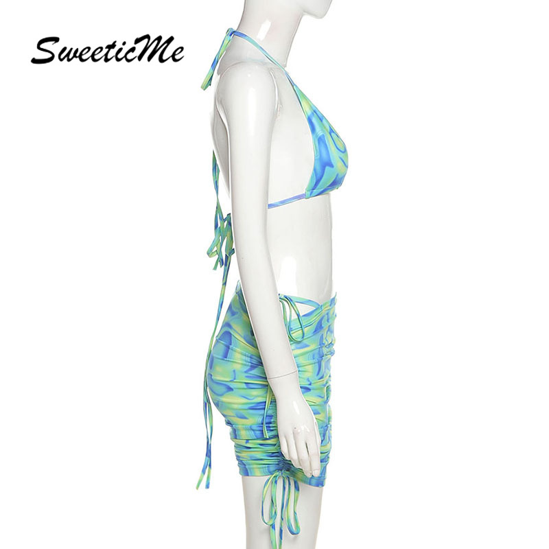 Bộ áo không tay + chân váy ngắn quyến rũ thời trang mùa hè 2021 dành cho nữ | BigBuy360 - bigbuy360.vn