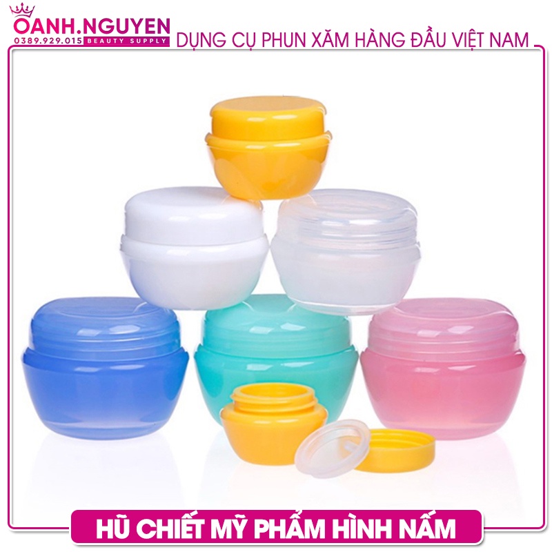 Hũ Chiết Mỹ Phẩm 5g, 10g Loại Đẹp, Hình Quả Táo (Hình Nấm)