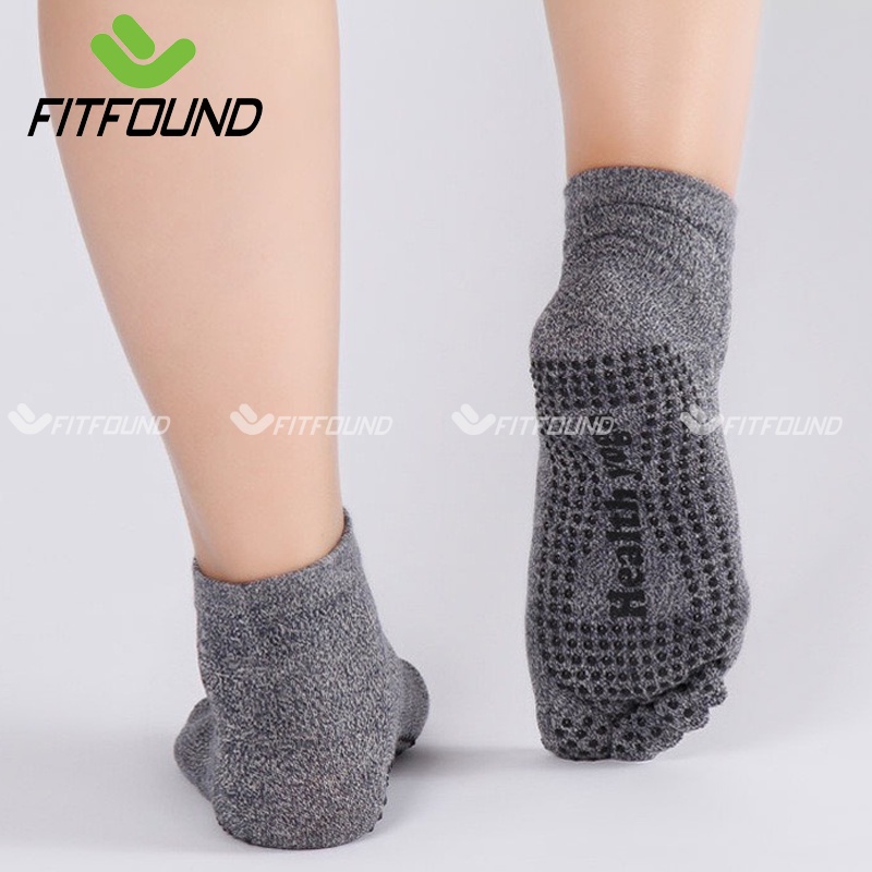 Tất / Vớ Chân Nam Freesize 39-43 Tập Yoga Pilates Len Co Giãn Đính Hạt Chống Trượt Thấm Mồ Hôi Chia 5 Ngón- Mẫu W