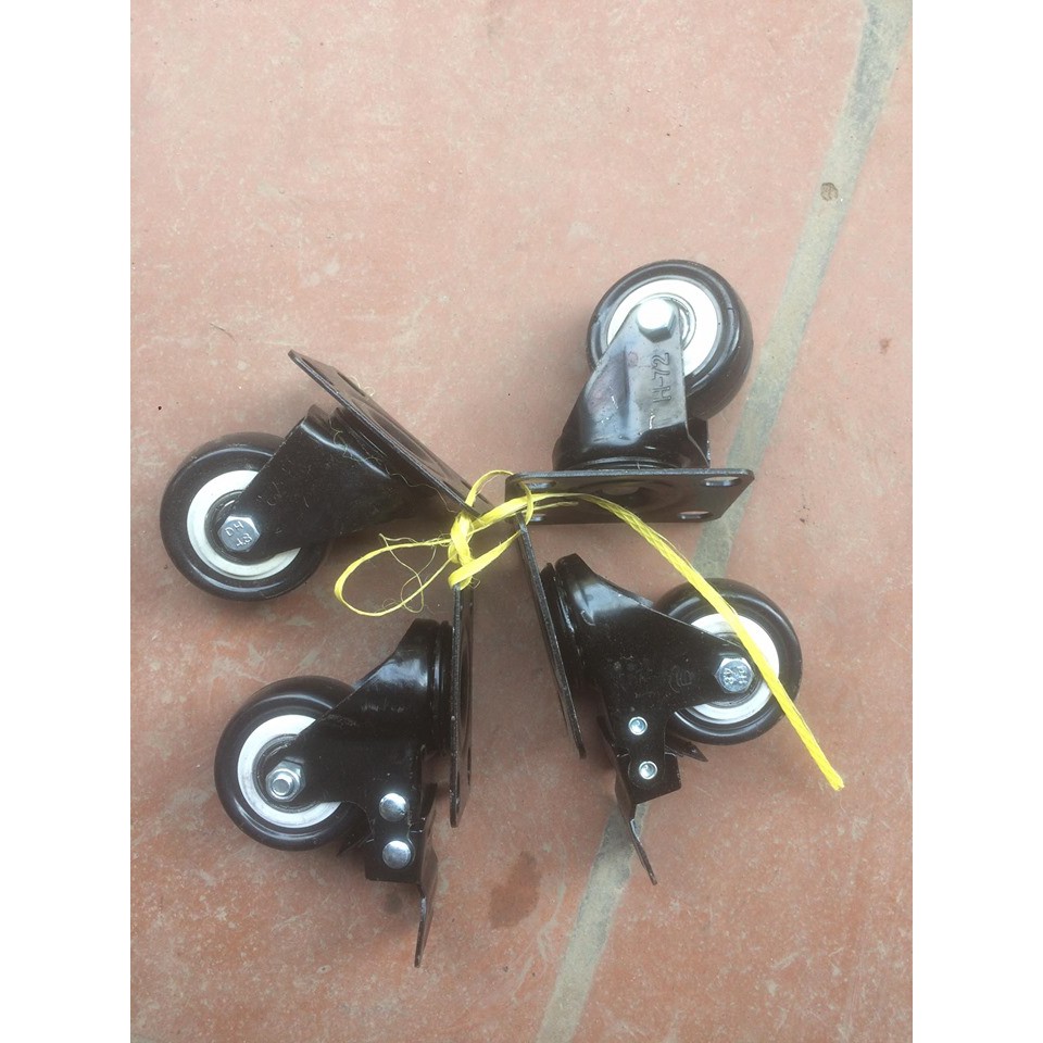 Combo 4 Bánh xe đẩy hàng đường kính bánh 40, 50, 65 màu đen
