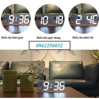 Đồng hồ LED 3D treo tường, để bàn thông minh shop kieuoanh