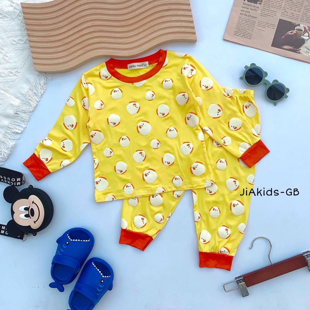 Bộ Dài Tay THUN LẠNH MINKY MOM In Hình Toàn Thân Họa Tiết Động Vật Cho Bé TD-IN60