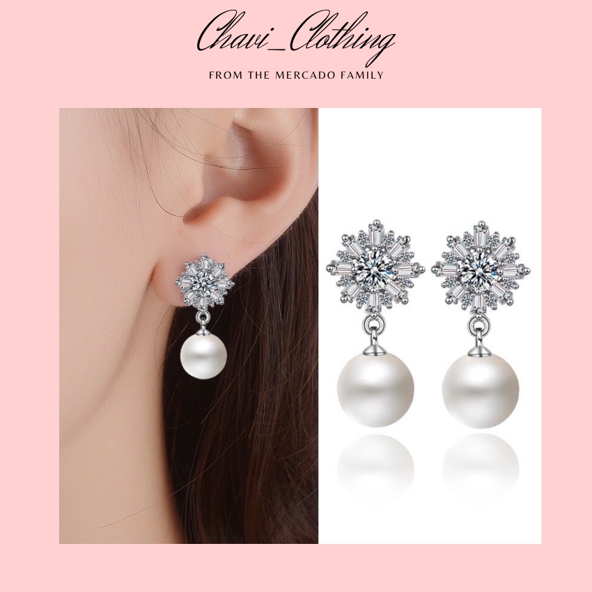 Hoa tai mẫu hạt tròn sang chảnh hàng cao cấp