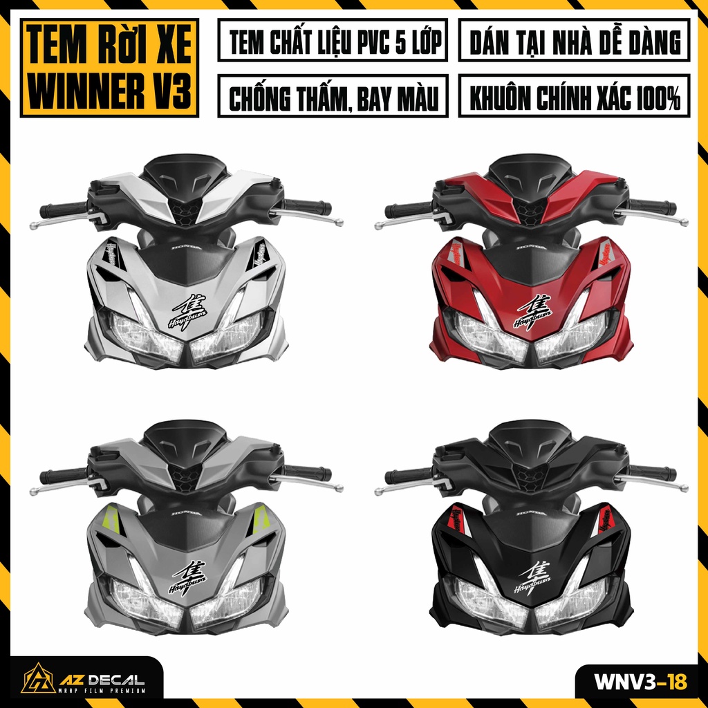Tem Rời Xe Winner V3 Hayabusa | WNV3-18 | Decal Dán Winner X 2022 Cao Cấp, Cắt Khuôn Sẵn Dễ Dán, Chống Nước, Bền Màu