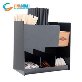 Kệ đựng đường, khăn giấy, ống hút cho quán trà sữa - cafe - take away cao cấp