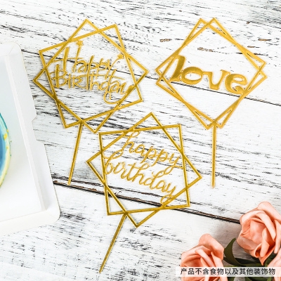 Thanh cắm thiết kế chữ Happy Birthday trang trí cho bánh kem