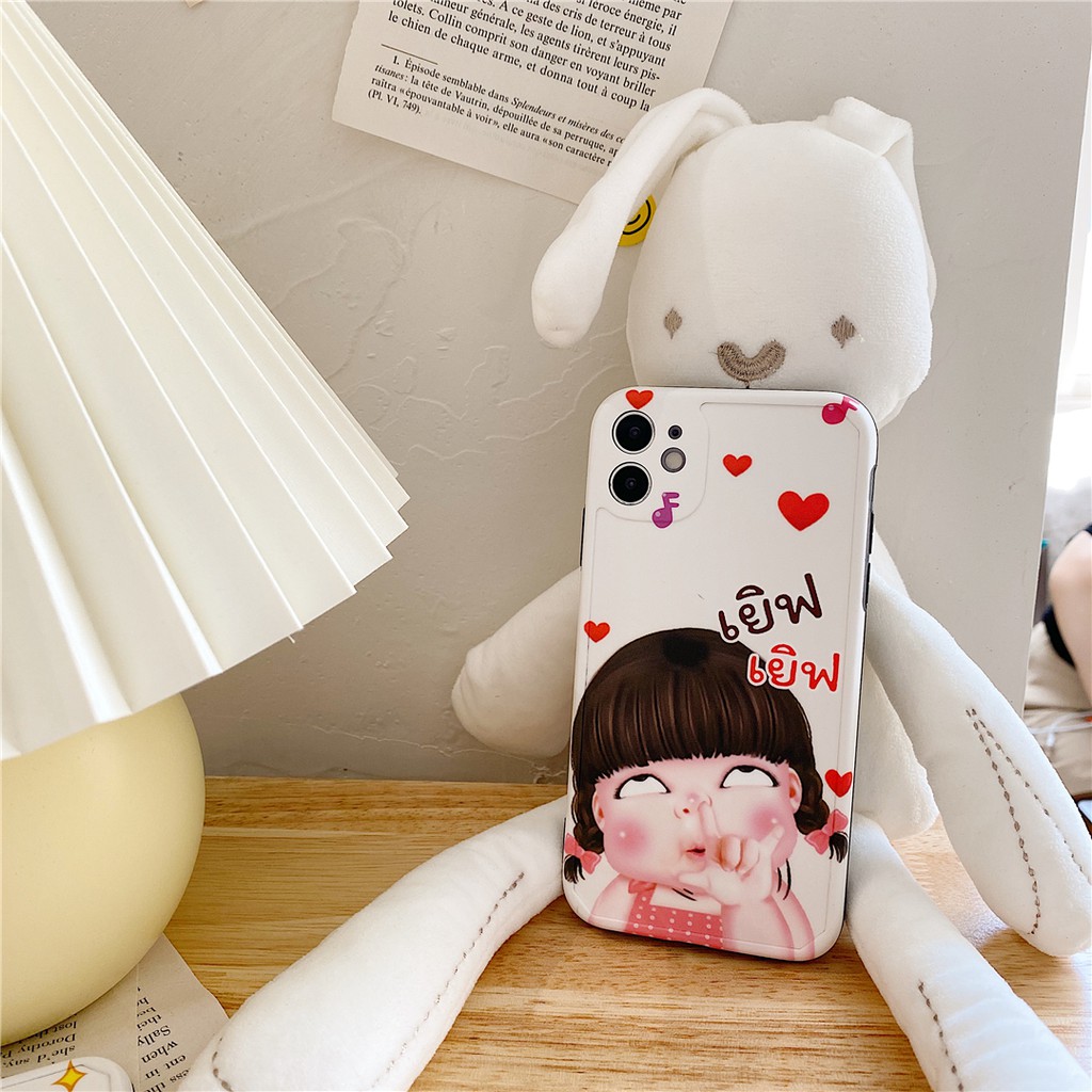 Soft Plastic Phone Cases Cute Couple cartoon Funny girl Case suitable for iPhone11 PRO MAX 7/8plus SE2020 X/XS XR XSMAX