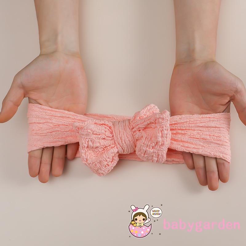 Babygarden- Băng Đô Thắt Nơ Màu Trơn Trang Trí Có Thể Tái Sử Dụng Cho Bé Gái Sơ Sinh