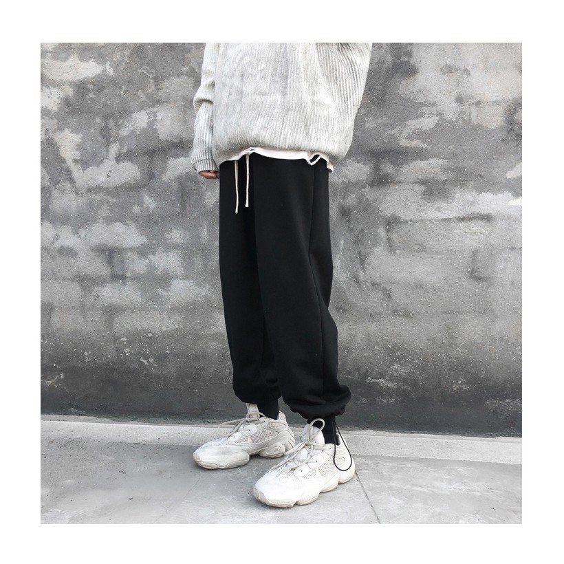 Quần jogger bo ông nỉ thun phối dây phong cách Hàn Quốc quần sweatpants thể thao dày dặn bền đẹp màu xám, đen [hàng tôt]