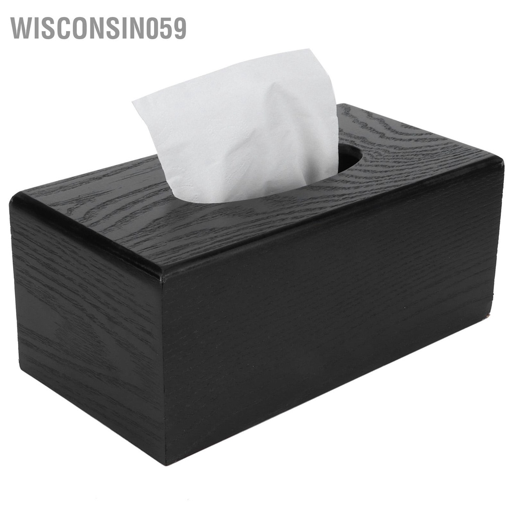 Wisconsin059 Hộp đựng khăn giấy bằng gỗ màu đen ăn Phong cách thanh lịch Giá đỡ cho phòng khách sạn gia đình