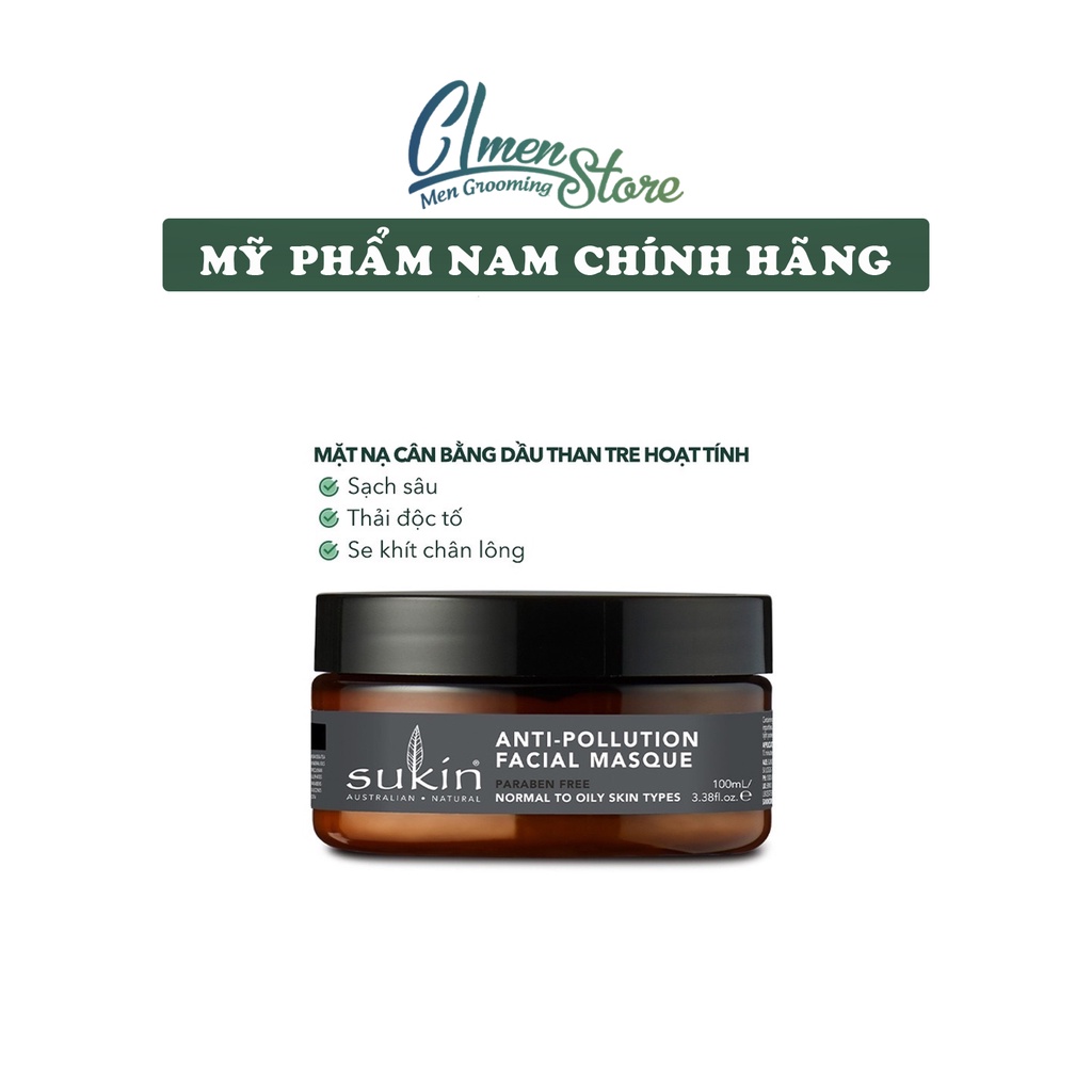 Mặt nạ cân bằng dầu than tre hoạt tính Sukin Oil Balancing Masque 100 ml