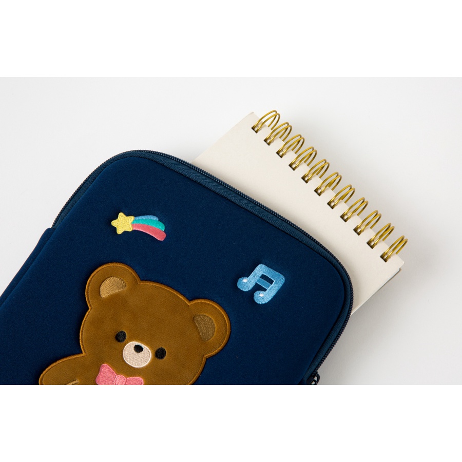 Túi Đựng Máy Tính Bảng ARTBOX Hàn Quốc Màu Xanh Navy Họa Tiết Chú Gấu Teddy