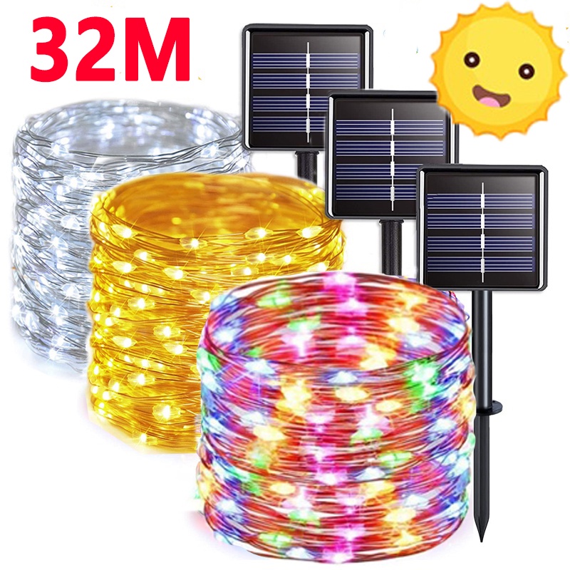 Dây Đèn Led 32M 8 Chế Độ Sử Dụng Năng Lượng Mặt Trời
