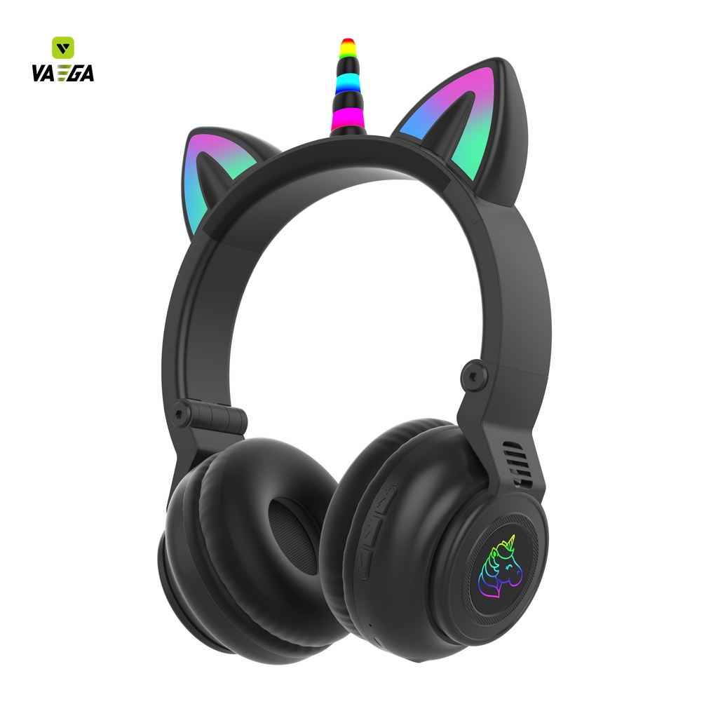 Tai Nghe chụp tai không dây Bluetooth kiểu dáng Mèo Con Kỳ Lân -Hỗ trợ mic và đèn led - STN27