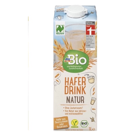 Sữa yến mạch nguyên chất hữu cơ Dm Bio 1L