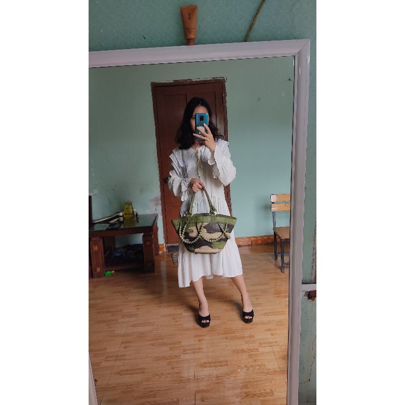 Túi xách tay da ghép thủ công