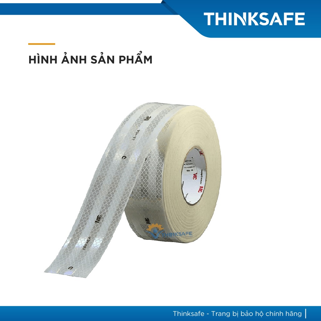Băng keo phản quang 3M 983 Trắng, cấu trúc kim cương, sáng, bền màu (53.5mm x 1m) - Thinksafe