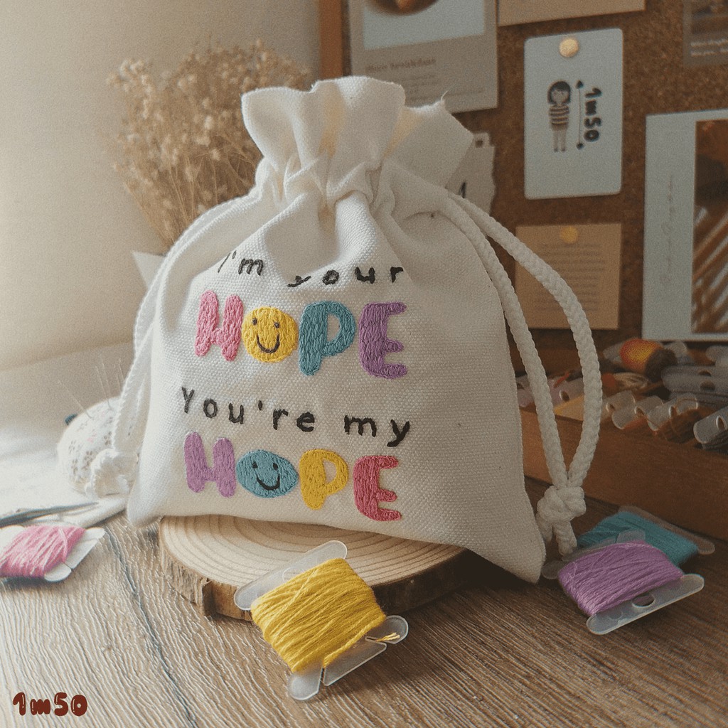 Túi màn thầu  thêu tay "Hope" / Hand-embroidered Dumpling  bag "Hope"