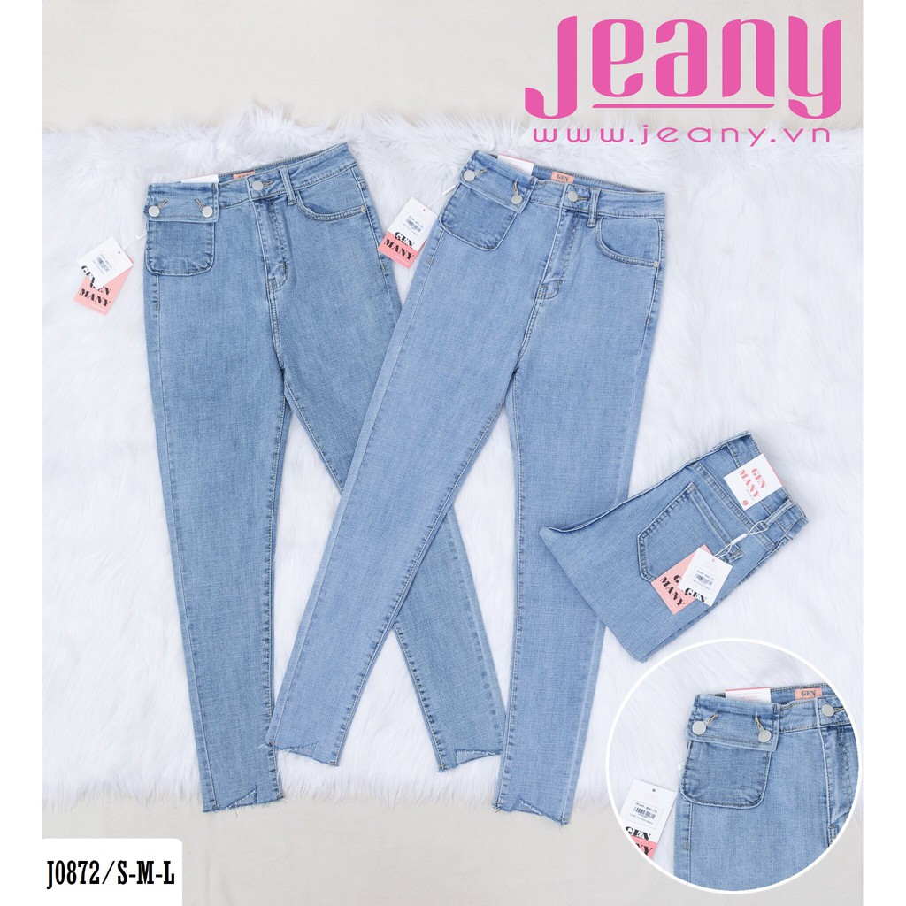 Quần Jean Skinny Lưng Cao Gấu Cắt J0872 - Jeany